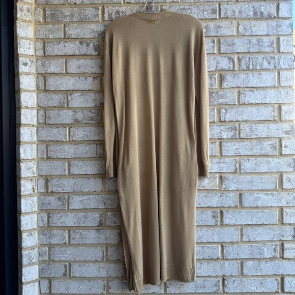 MICHAEL Michael Kors Long Sleeve Golden Brown Open Front Cardigan Sweater Size M - Picture 2 of 10